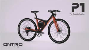 ontro.bike front page model p1 plebe one 30 degree rendering detail color metallic orange 